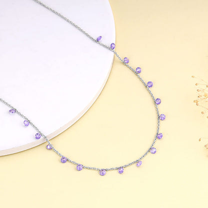 Silver Purple Fantasy Necklace