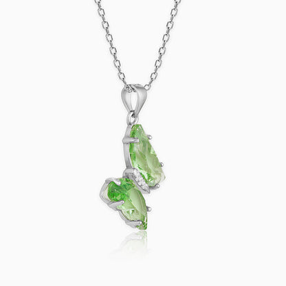 Forest Green Butterfly Pendant With Link Chain