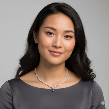 Rose Gold Blue Moon Necklace