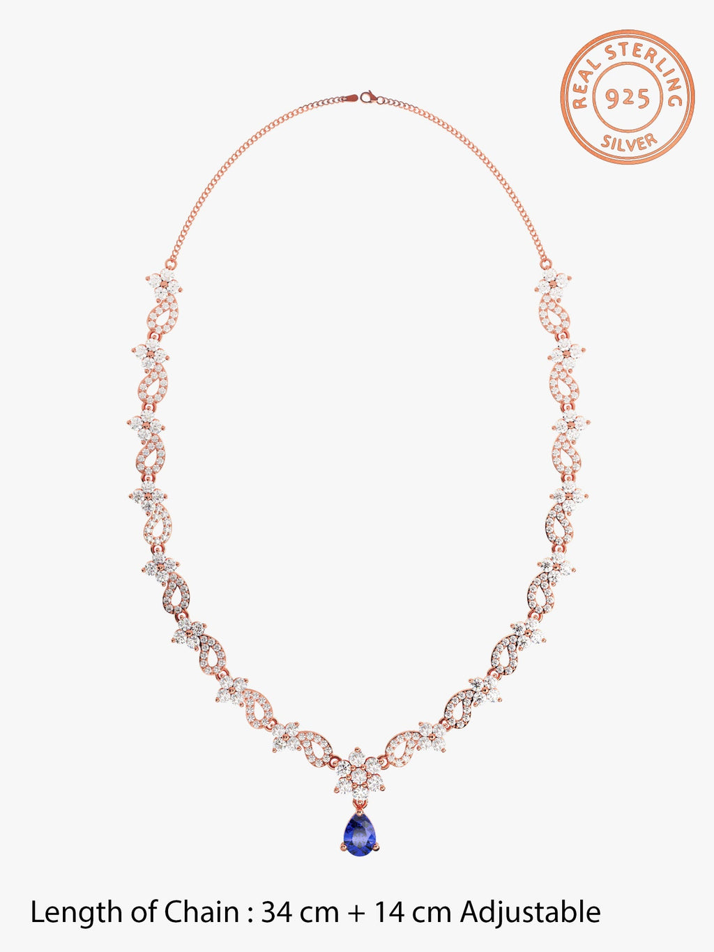 Rose Gold Blue Moon Necklace