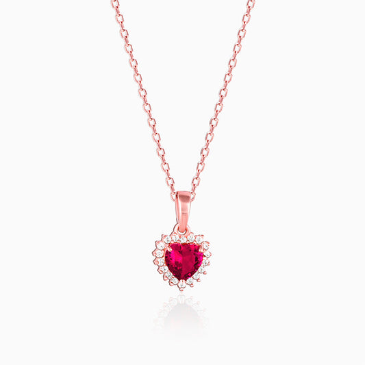 Rose Gold Take Me to Your Heart Pendant With Link Chain