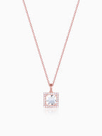 Rose Gold Snow White Pendant With Link Chain