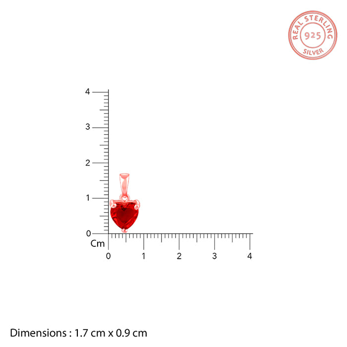 Rose Gold Loving in Red Pendant With Link Chain