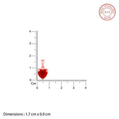 Rose Gold Loving in Red Pendant With Link Chain