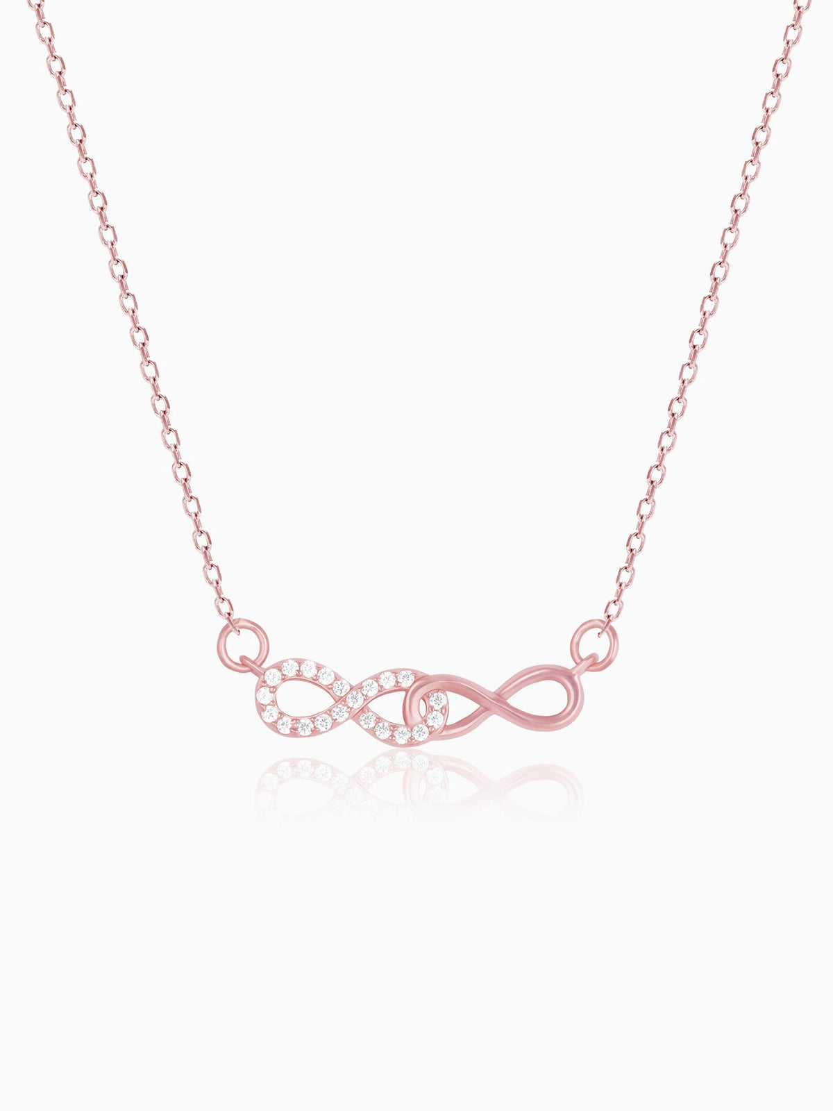 Rose Gold Double Infinity Love Necklace