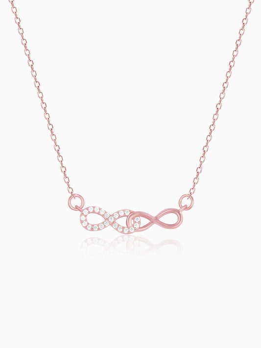 Rose Gold Double Infinity Love Necklace