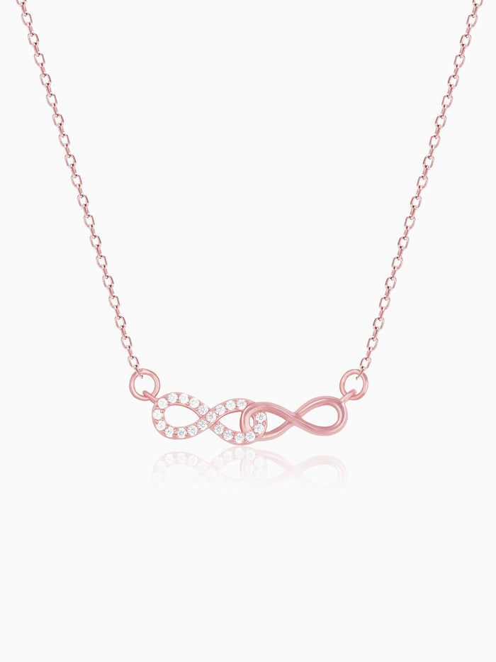 Rose Gold Double Infinity Love Necklace
