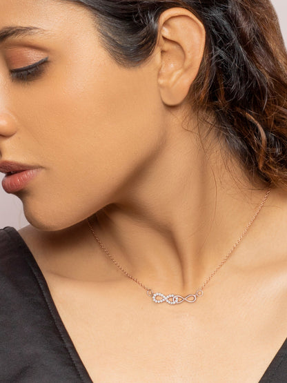 Rose Gold Double Infinity Love Necklace