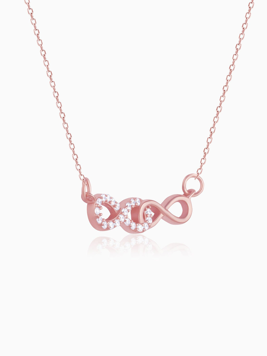 Rose Gold Double Infinity Love Necklace