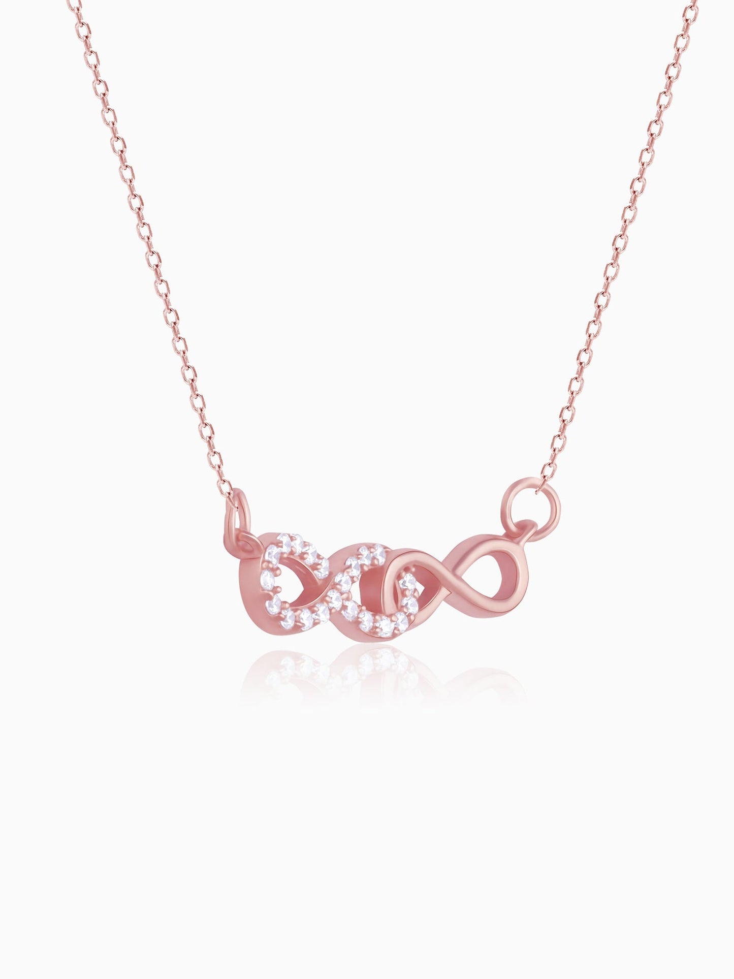 Rose Gold Double Infinity Love Necklace