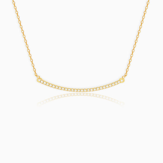 Golden Zircon Arc Necklace