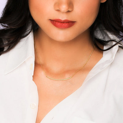 Golden Zircon Arc Necklace