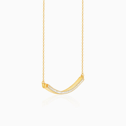 Golden Zircon Arc Necklace