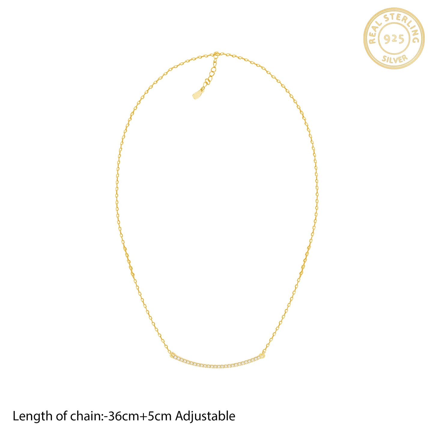 Golden Zircon Arc Necklace