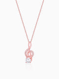 Rose Gold Clef Pendant With Link Chain