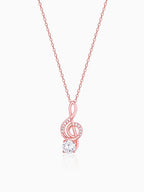 Rose Gold Clef Pendant With Link Chain