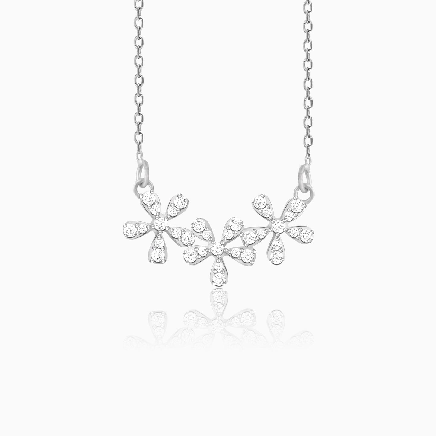 Silver Floral Enchantment Necklace