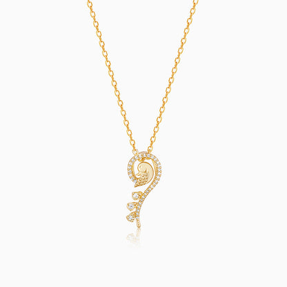 Golden Delicate Peacock Pendant with Link Chain