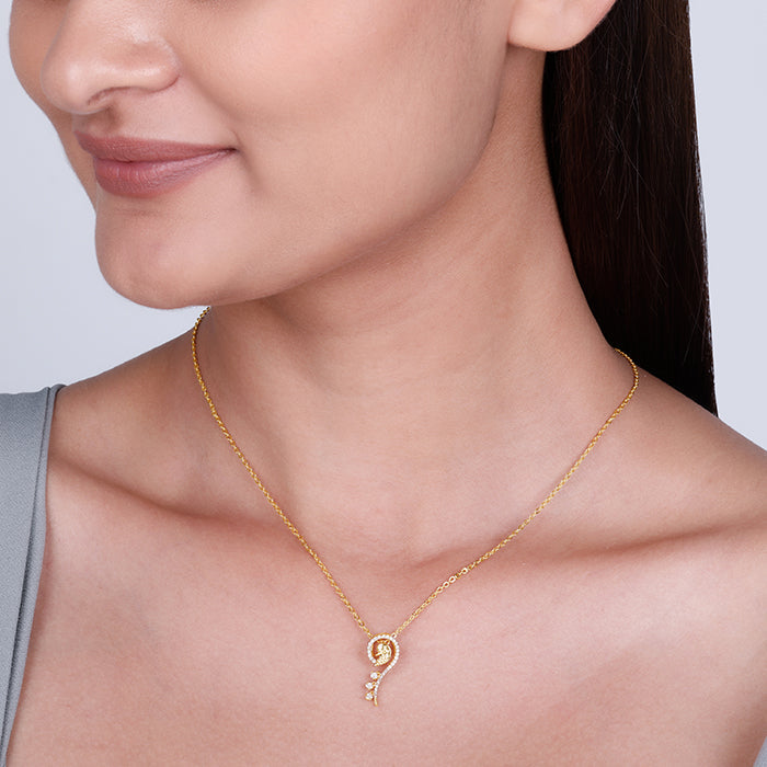 Golden Delicate Peacock Pendant with Link Chain