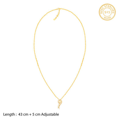 Golden Delicate Peacock Pendant with Link Chain