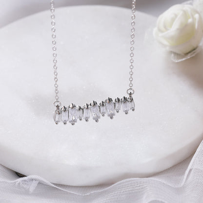 Silver Multi-Baguette Necklace