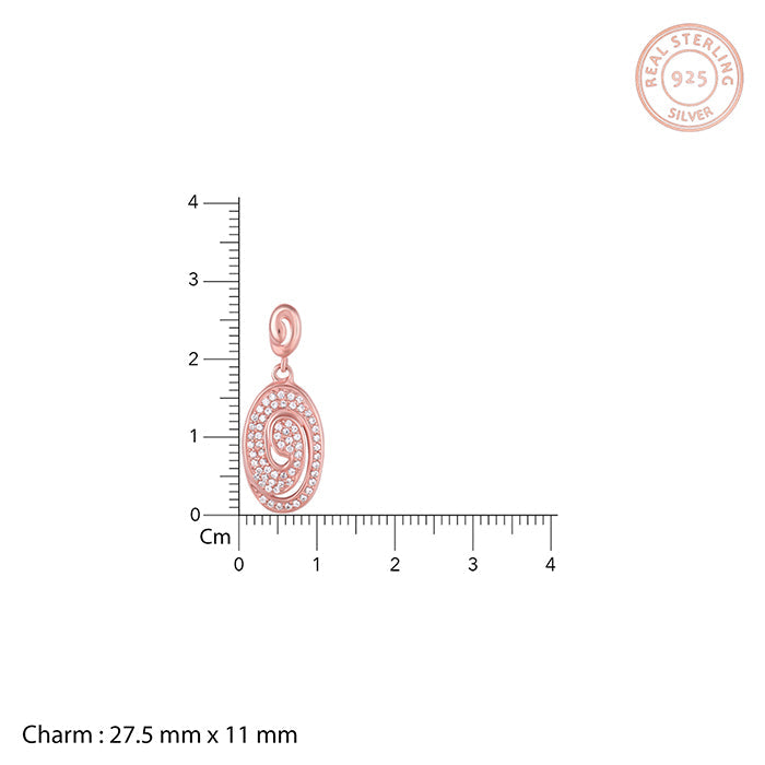 Rose Gold Spiral Pendant with Link Chain