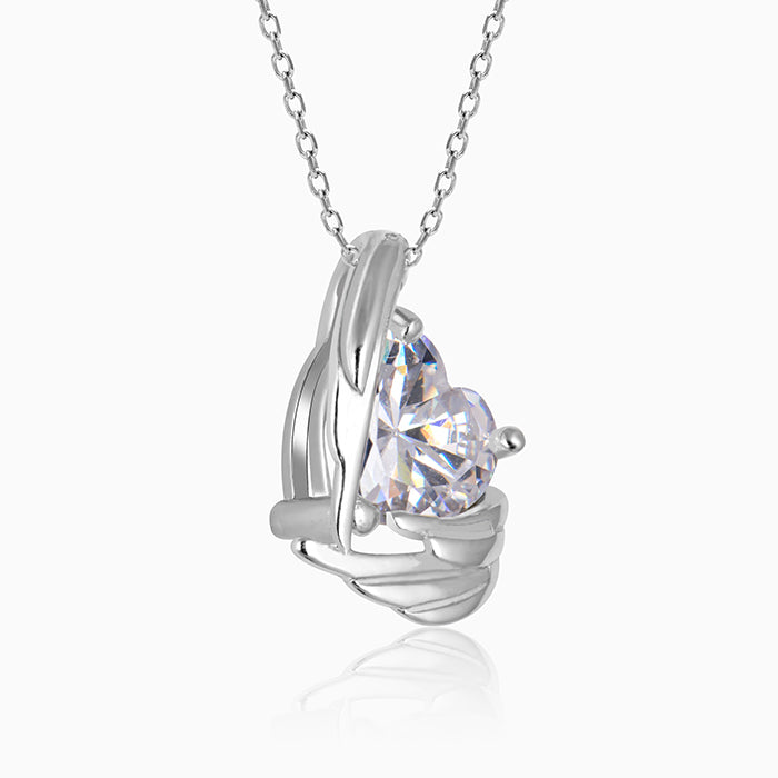 Silver Angel Wings of Protection Necklace