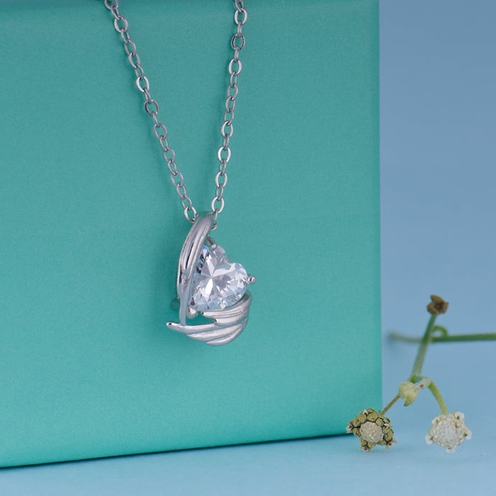 Silver Angel Wings of Protection Necklace