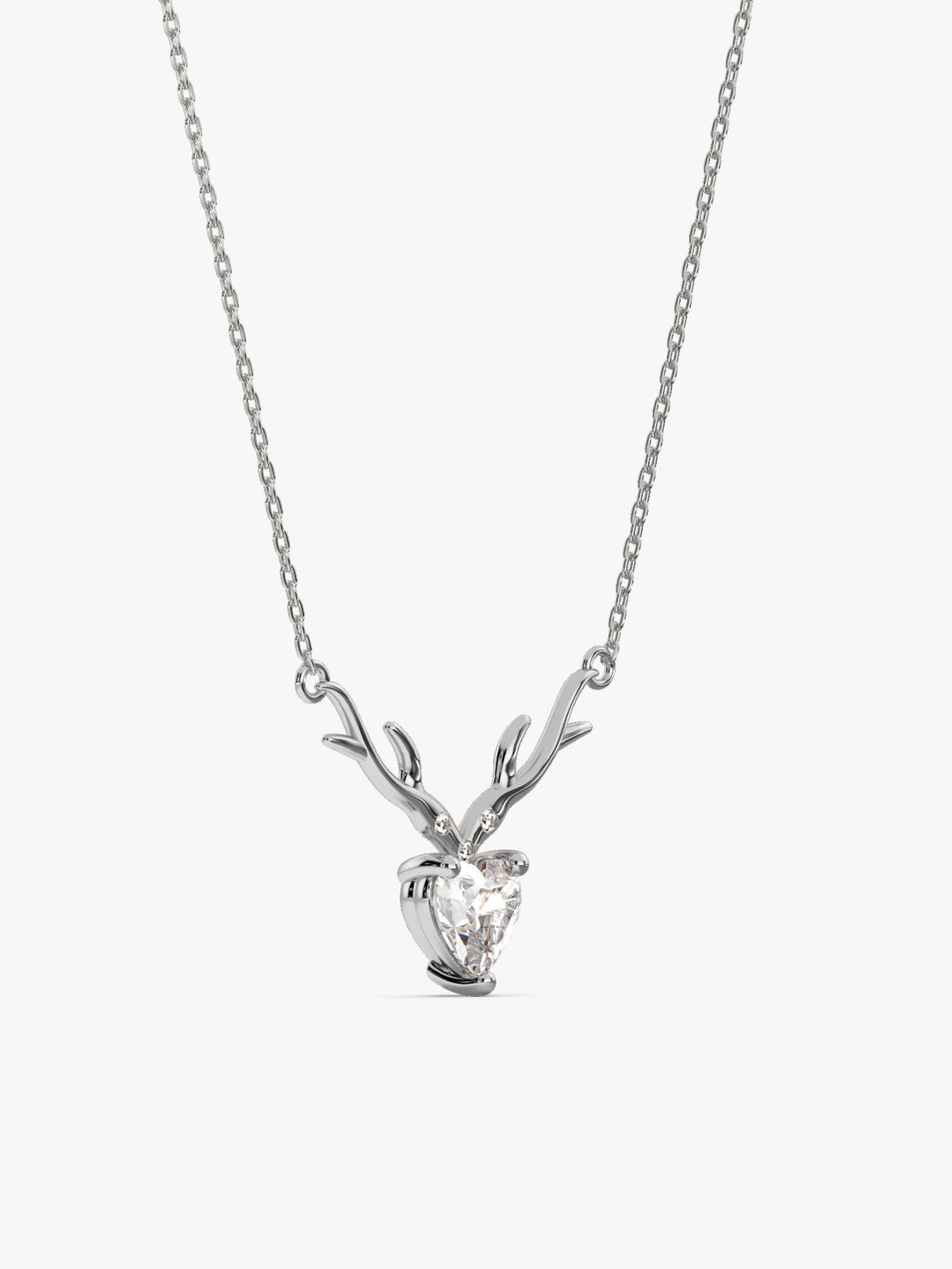 Silver Deer Heart Necklace