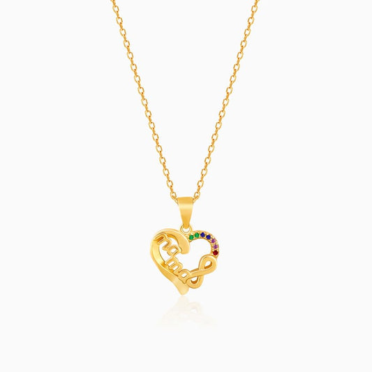 Golden Love You MAMA Pendant with Link Chain