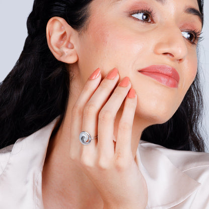 Silver Spiral Symphony Ring