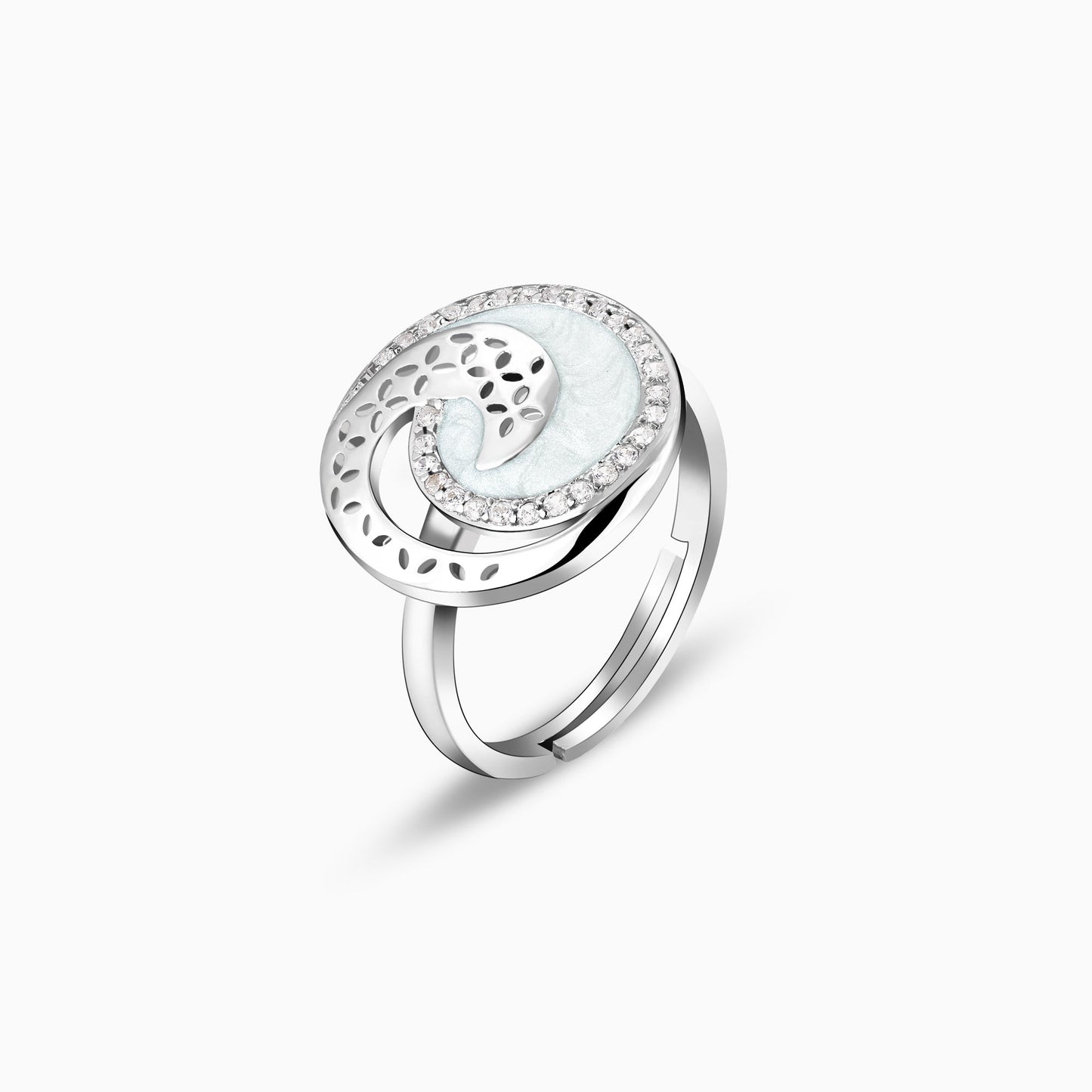 Silver Spiral Symphony Ring