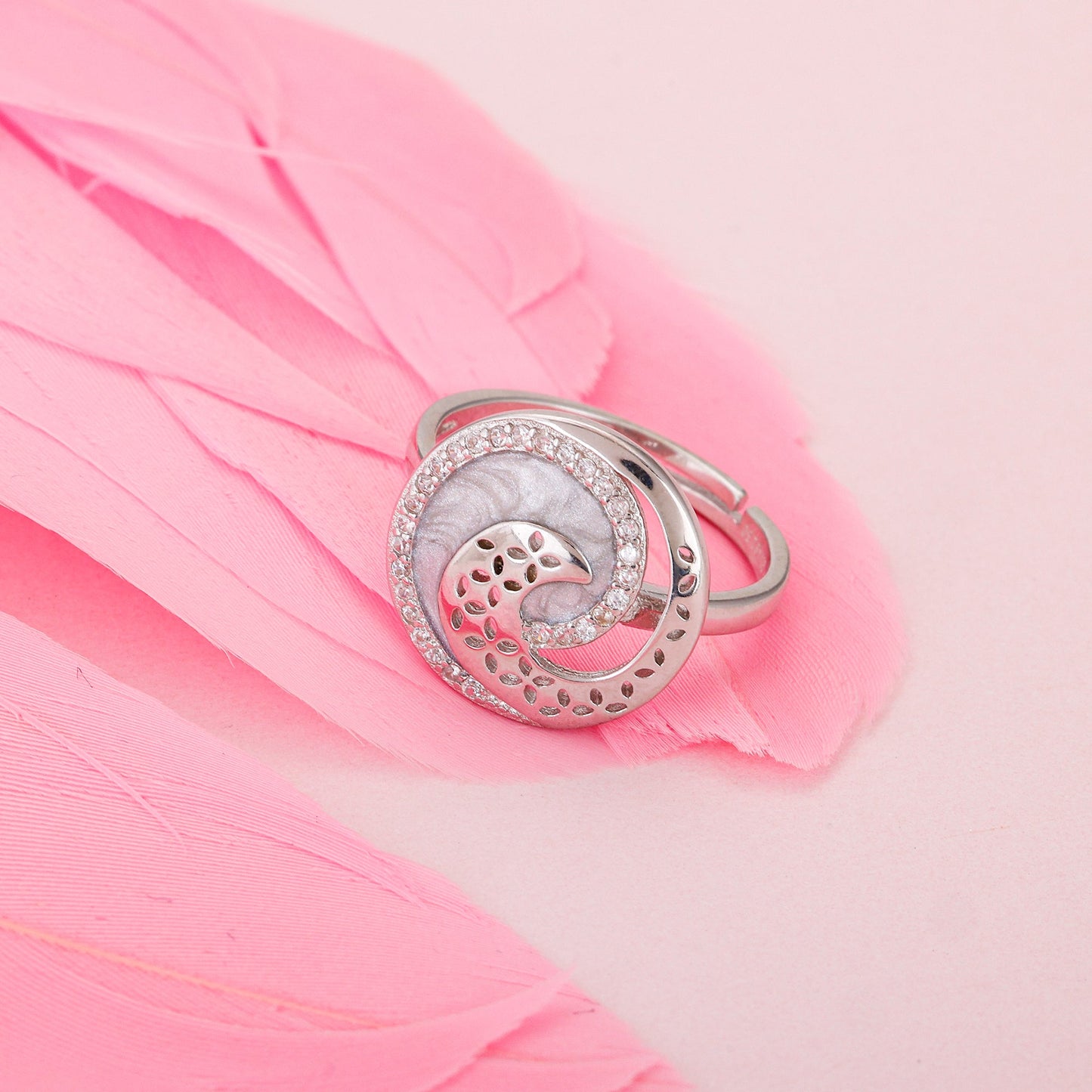 Silver Spiral Symphony Ring