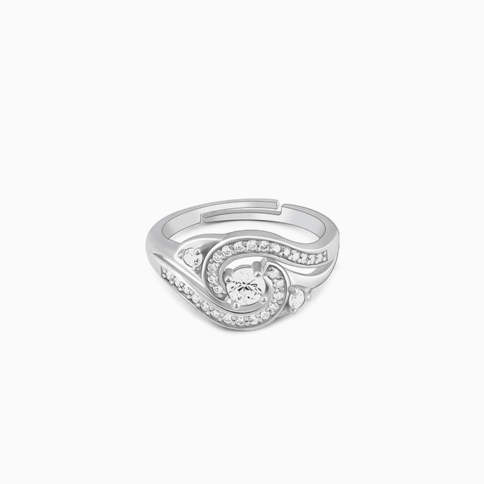 Anushka Sharma Silver Zircon Swirl Ring