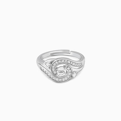 Anushka Sharma Silver Zircon Swirl Ring