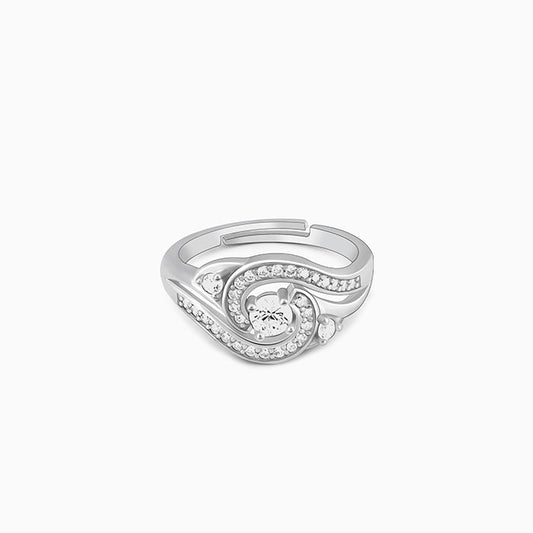 Anushka Sharma Silver Zircon Swirl Ring
