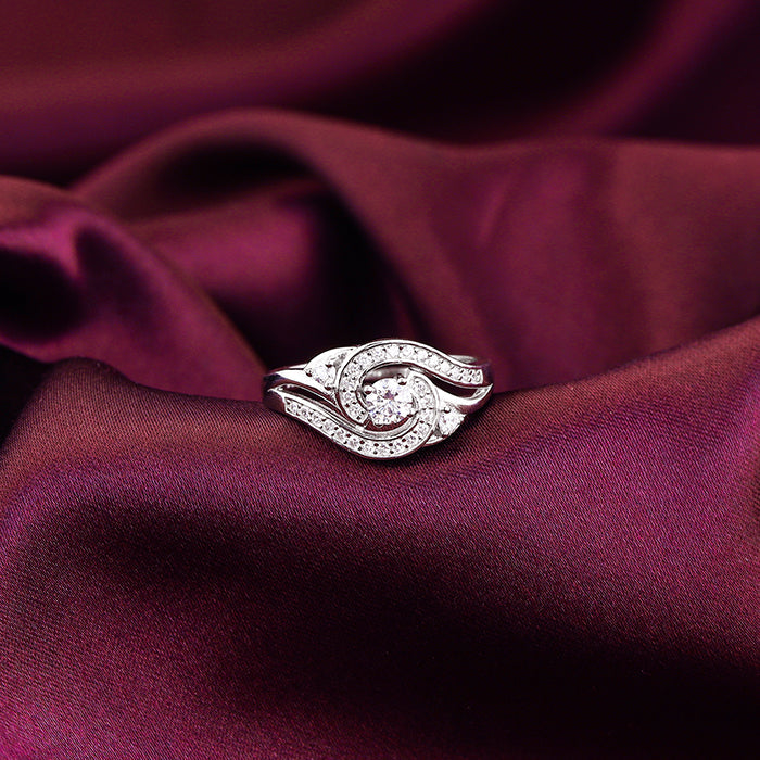 Anushka Sharma Silver Zircon Swirl Ring