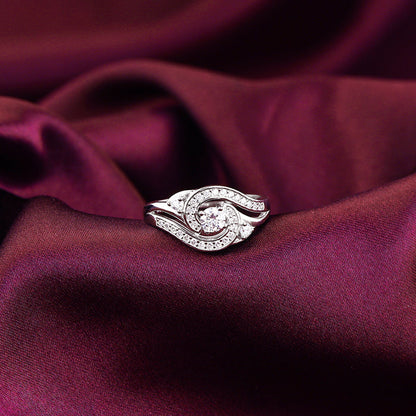 Anushka Sharma Silver Zircon Swirl Ring
