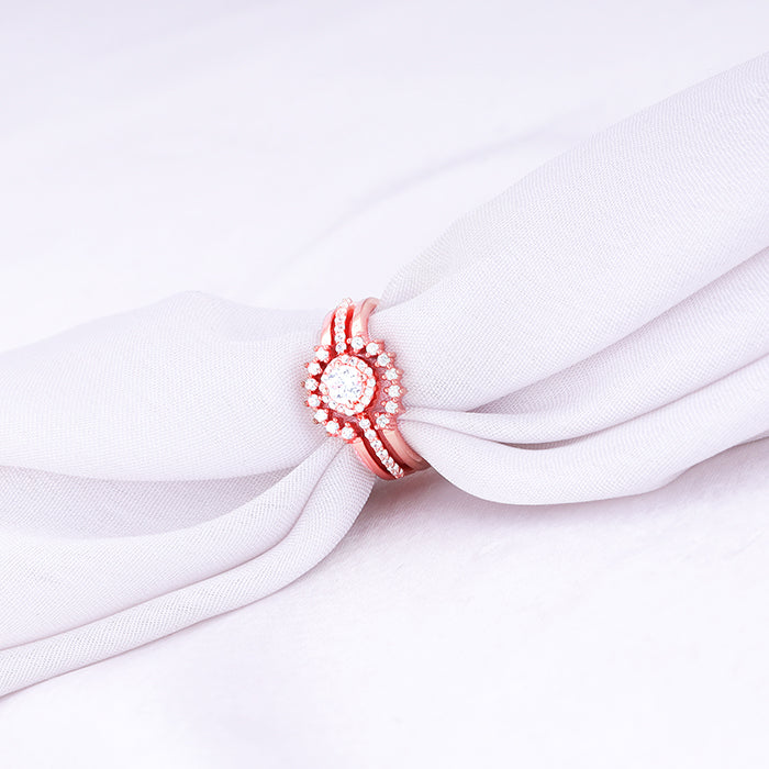 Rose Gold Solitaire Enhancer Ring