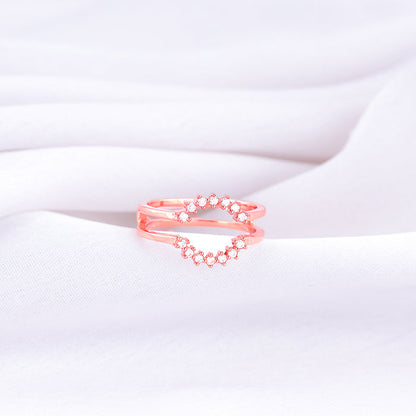 Rose Gold Solitaire Enhancer Ring