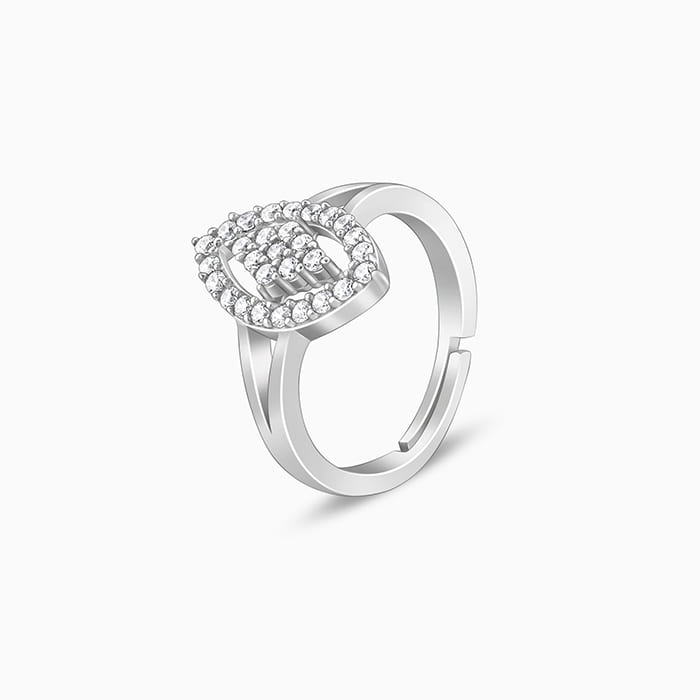 Silver Draped Dice Ring