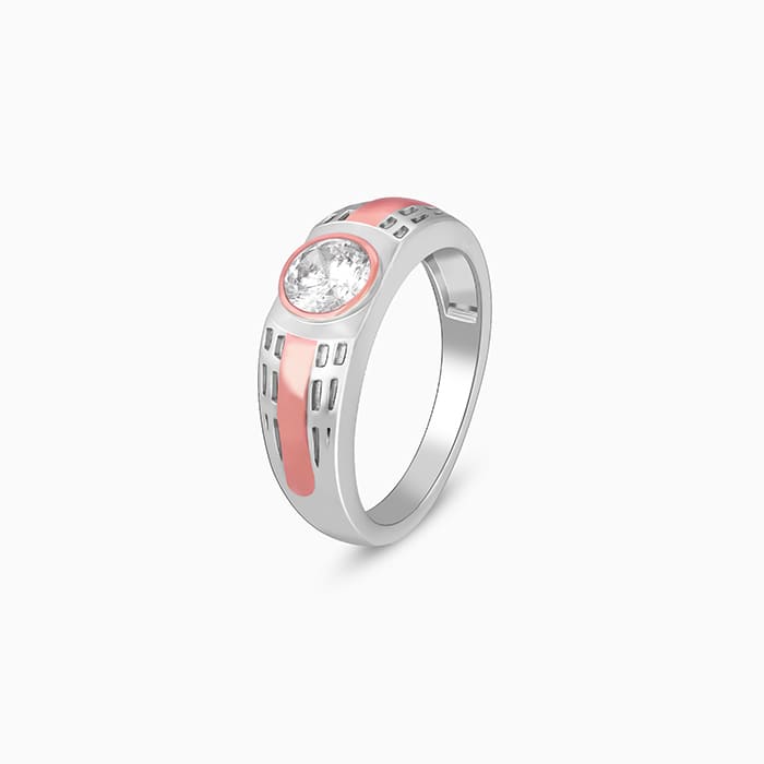 Silver And Rose Gold Sleek Versatility Ring For Him