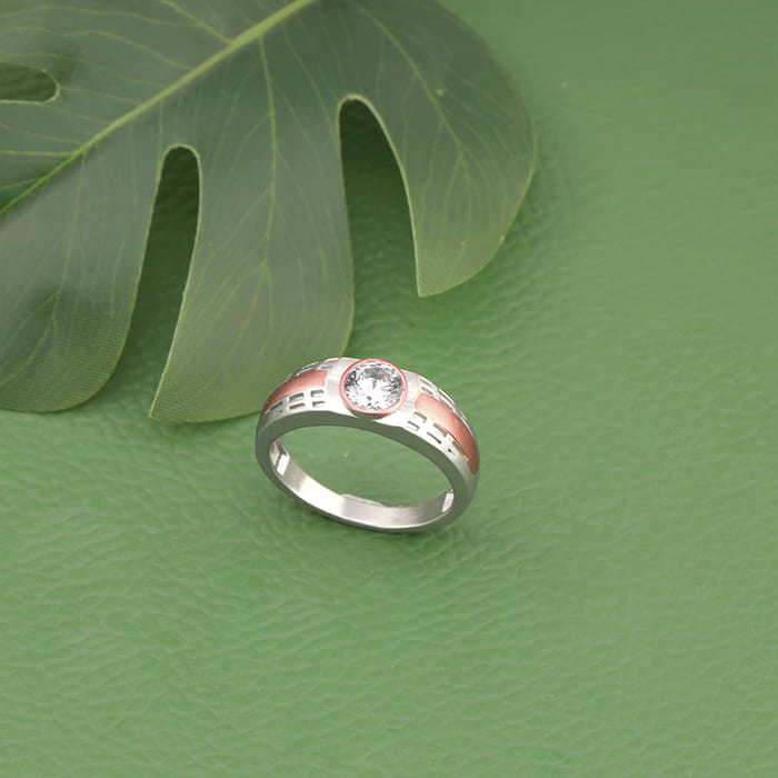 Silver And Rose Gold Sleek Versatility Ring For Him