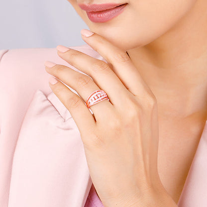 Rose Gold Zirconia Statement Ring