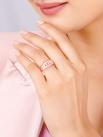 Rose Gold Zirconia Statement Ring