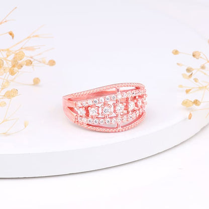 Rose Gold Zirconia Statement Ring