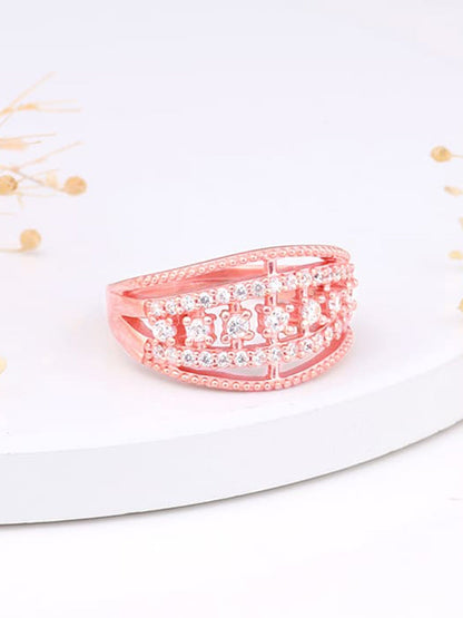 Rose Gold Zirconia Statement Ring