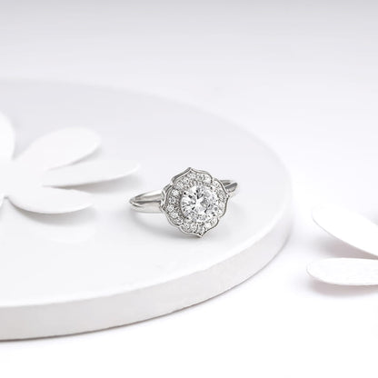 Silver Dazzling Horizon Solitaire Ring