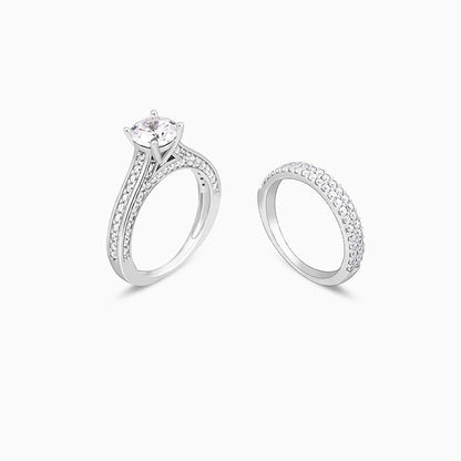 Silver Solitaire Stackable Ring