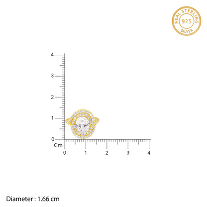 Golden Oval Solitaire Ring